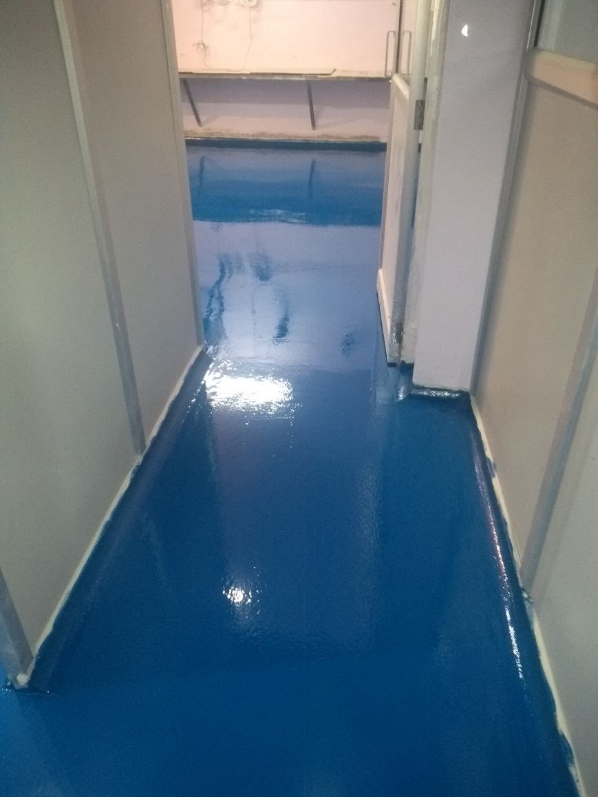 Decorative Epoxy Flooring Service - Blue Epoxy, 2-5mm Thickness, Roll Application | Durable Finish, Chemical Resistant, Glossy