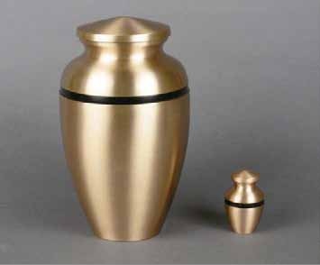 Gold Spartan Brass Vase Cremation Urn