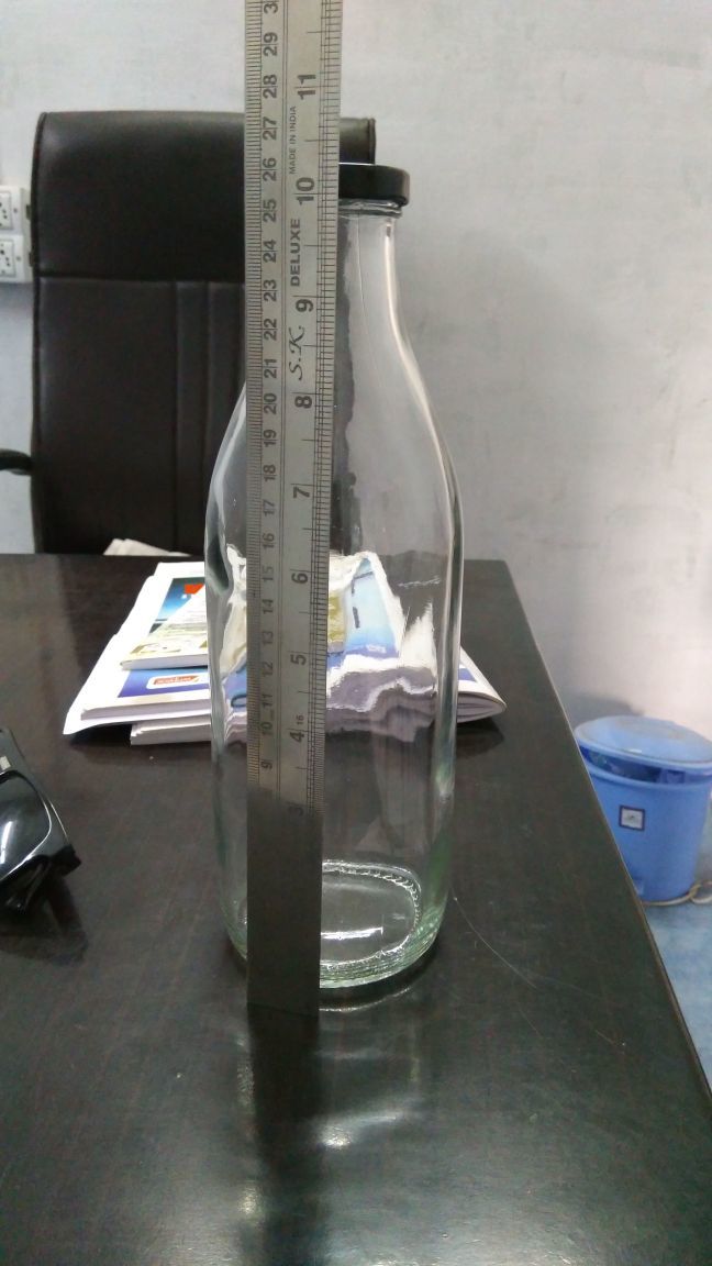 Milk Glass Bottles - 1000 Ml | Transparent Design With Durable Metal Lug Cap For Secure Sealing And Freshness Retention