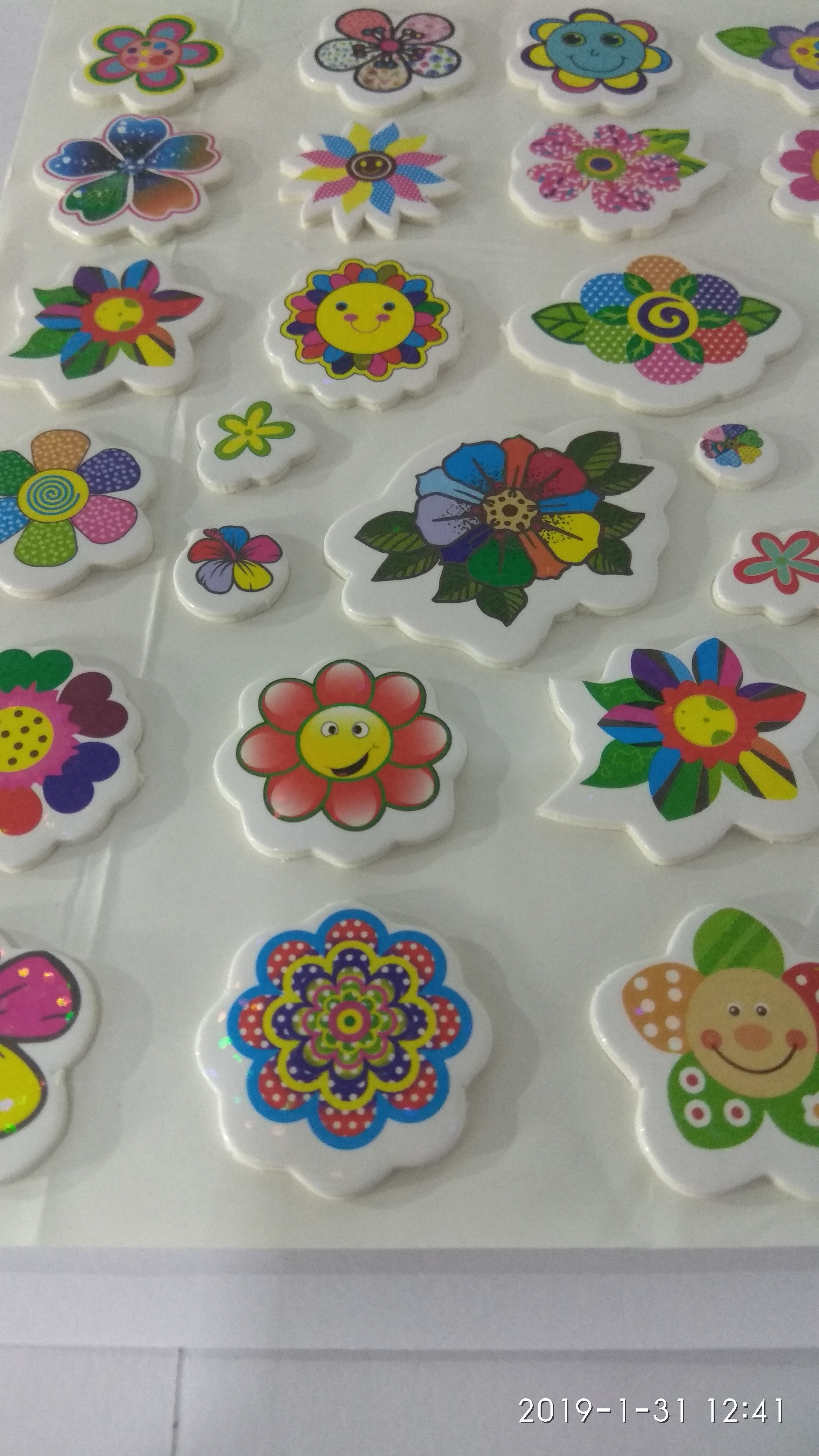 Craft Villa Glare Flower Print Sticker