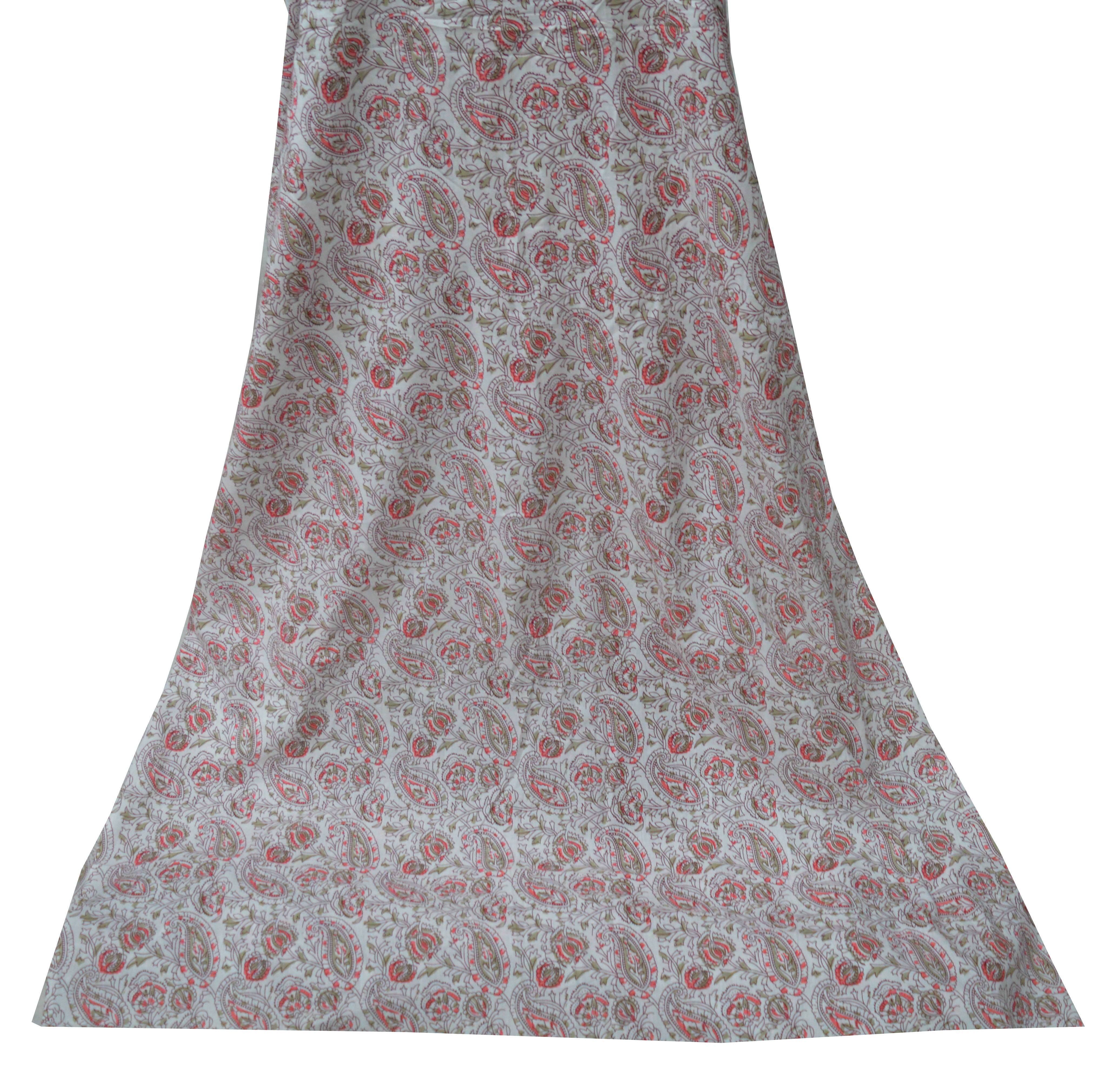 Paisley Pattern 100% Cotton Handmade Fabric - 44 Inch Width, Multicolor Design For Dressmaking, Home Decor, Curtains, And Crafting