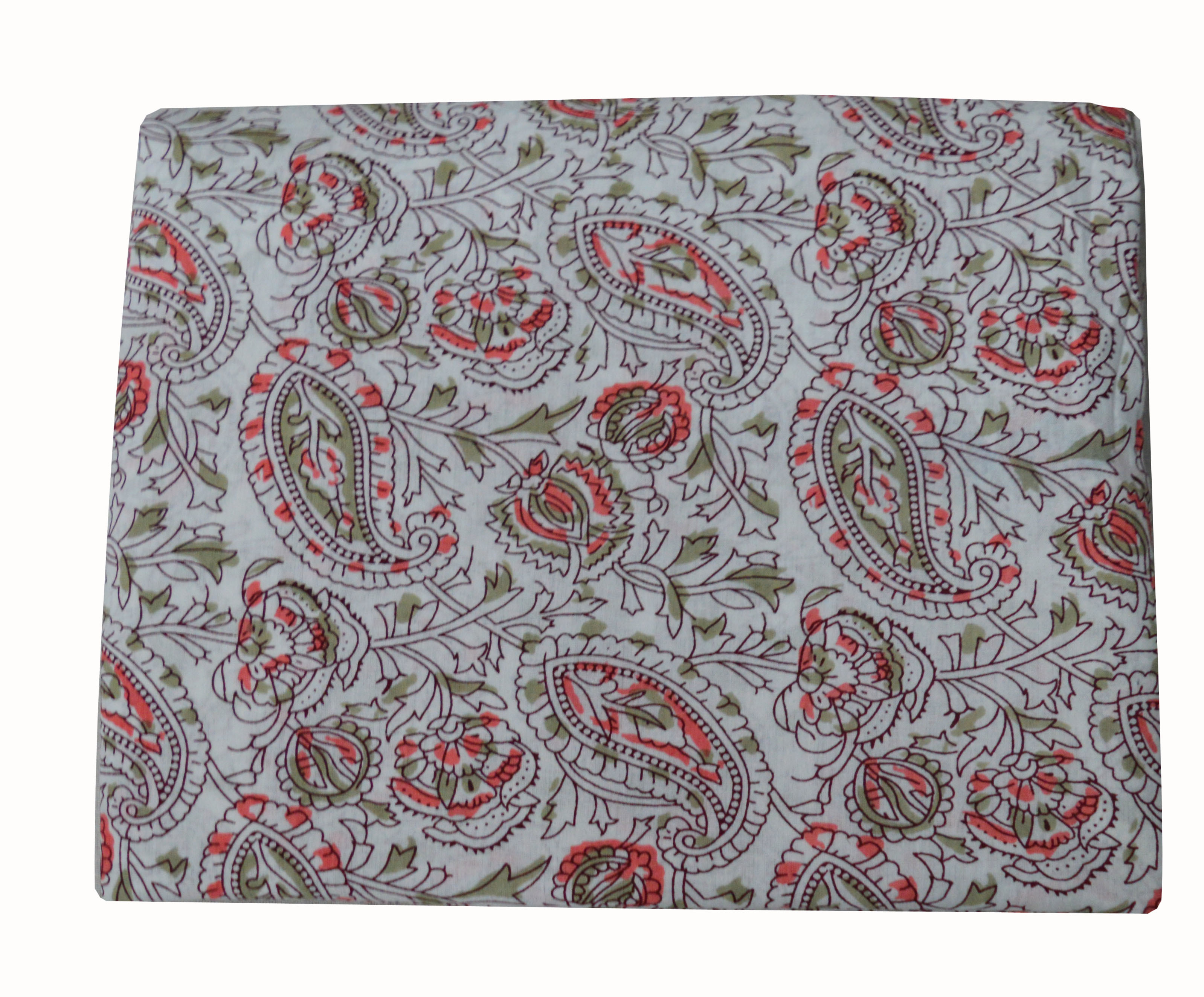 Paisley Pattern 100% Cotton Handmade Fabric - 44 Inch Width, Multicolor Design For Dressmaking, Home Decor, Curtains, And Crafting