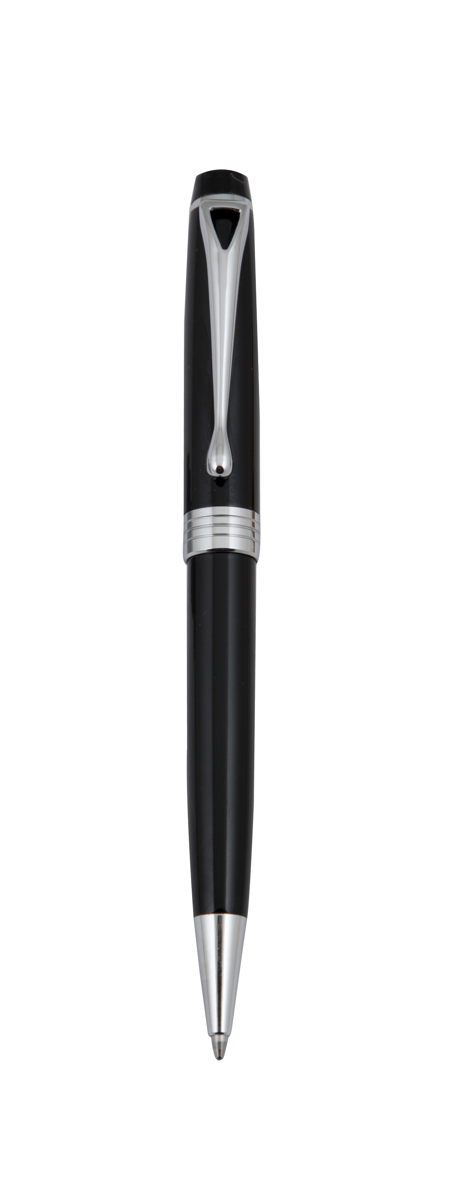 Wm Ball Pen - Aluminum Body, Twist Action Mechanism, Black Barrel, Chrome Plated Parts | Smooth Writing, Personalized Gift, Laser Engraving Available