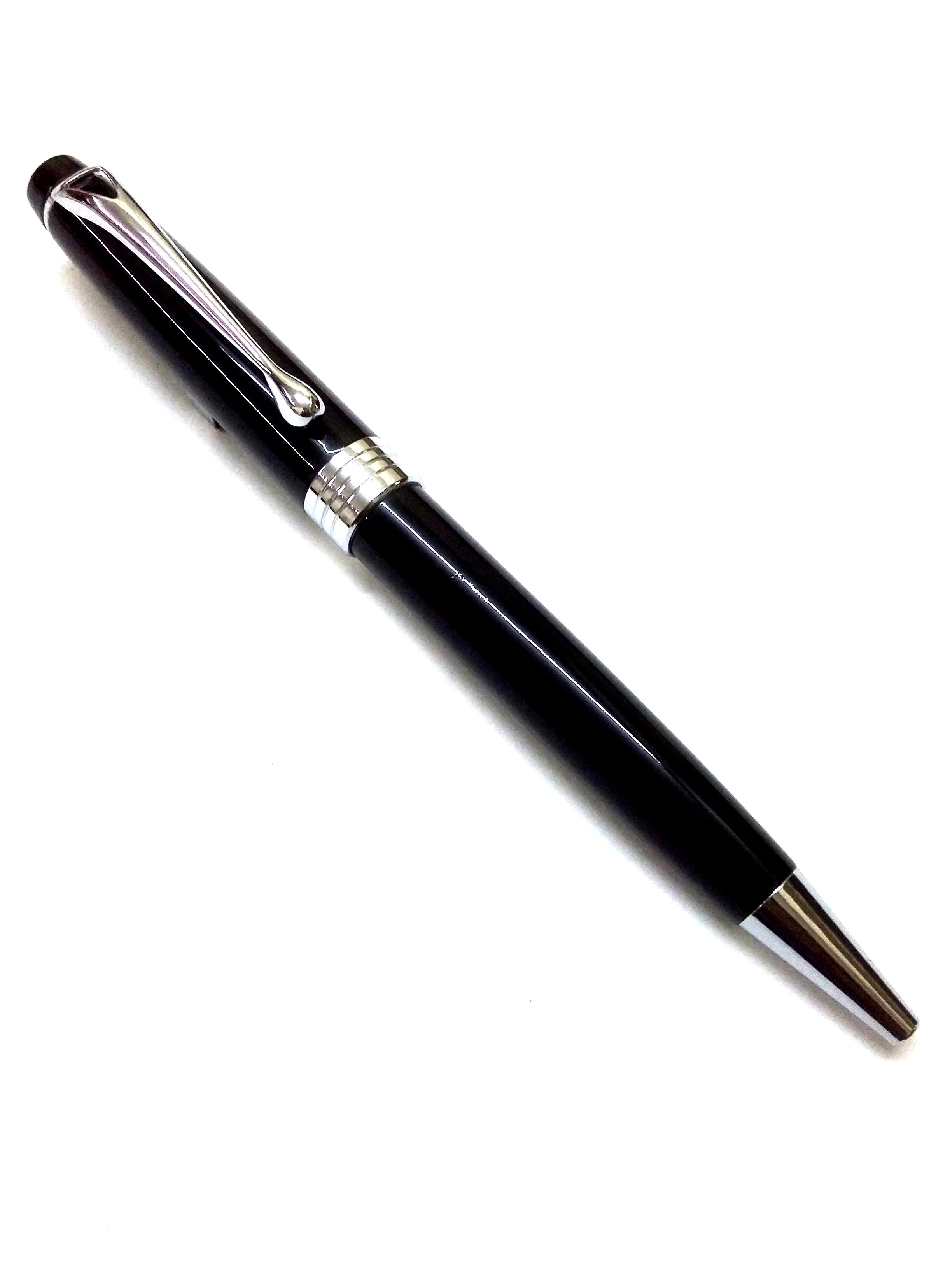 Wm Ball Pen - Aluminum Body, Twist Action Mechanism, Black Barrel, Chrome Plated Parts | Smooth Writing, Personalized Gift, Laser Engraving Available