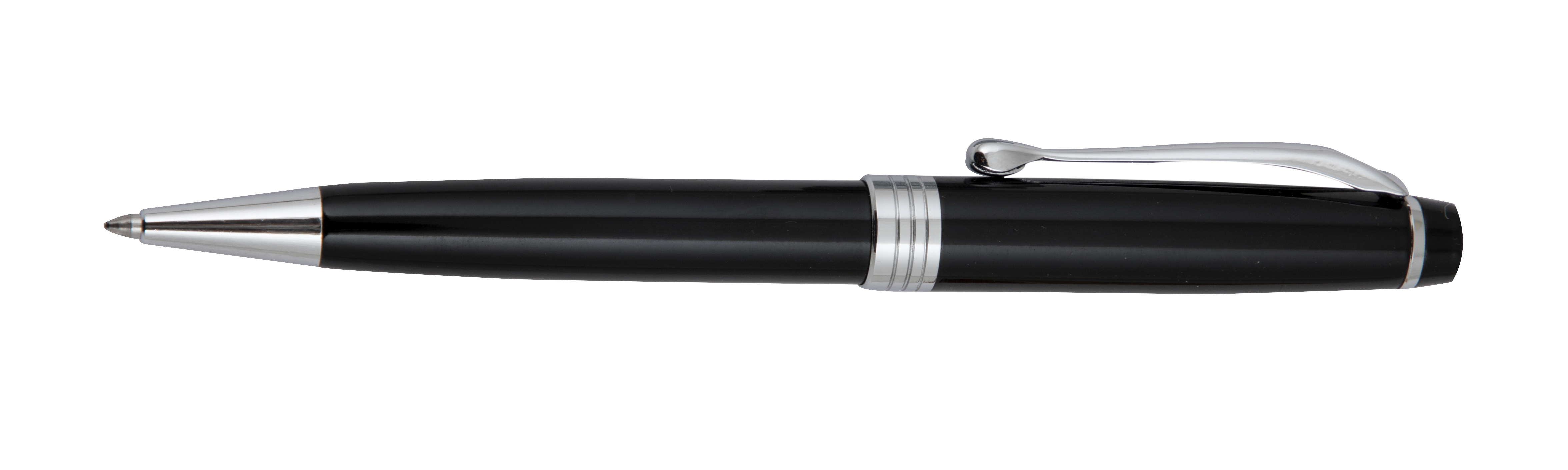 Wm Ball Pen - Aluminum Body, Twist Action Mechanism, Black Barrel, Chrome Plated Parts | Smooth Writing, Personalized Gift, Laser Engraving Available