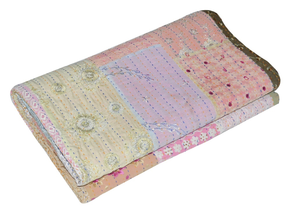 100% Cotton Patchwork Twin Kantha Quilt