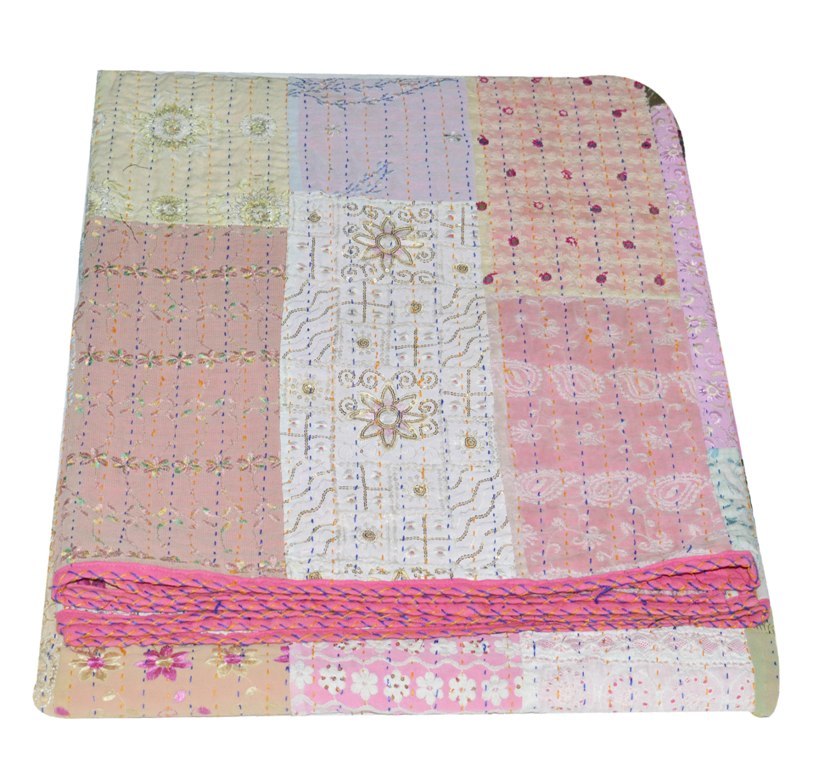 100% Cotton Patchwork Twin Kantha Quilt