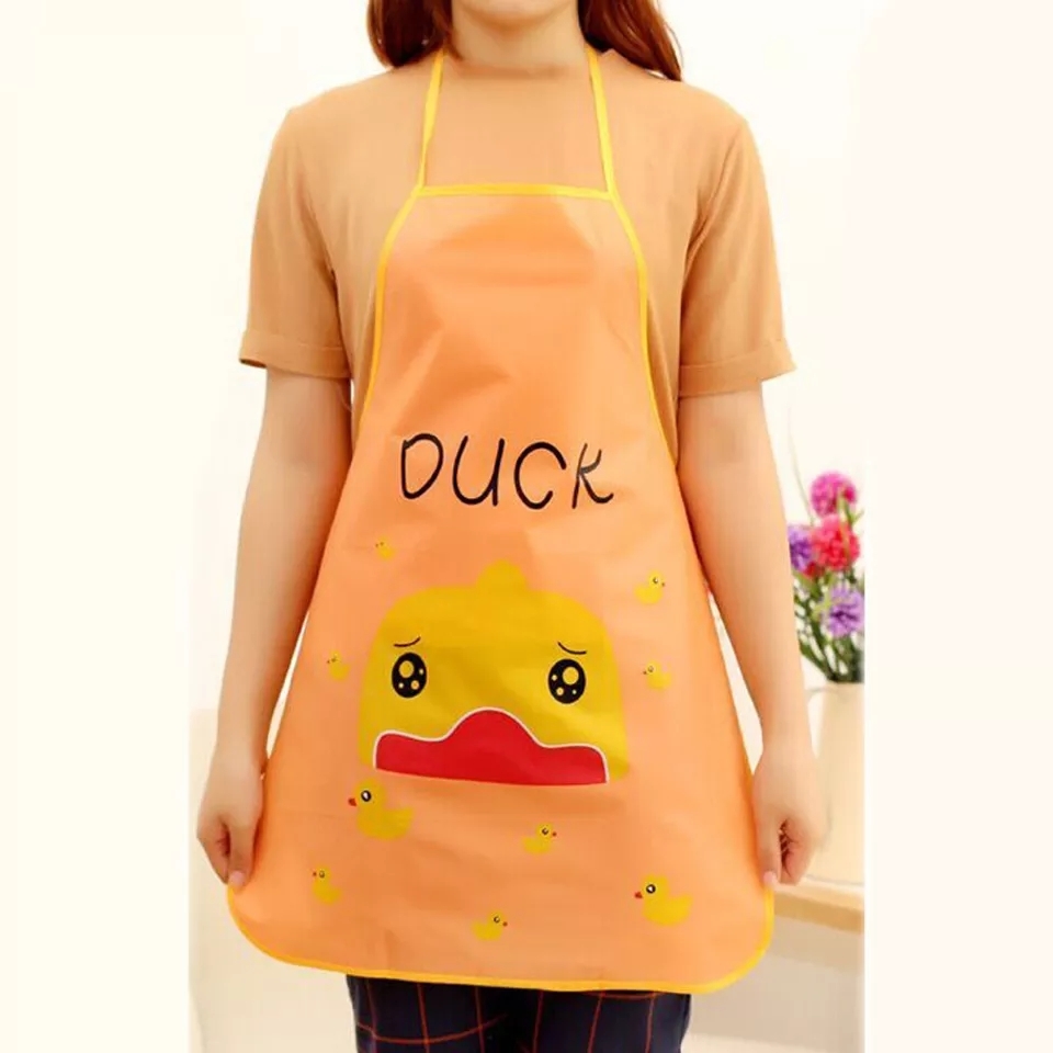 Sleeveless Cartoon Cooking Apron - Pvc Material, 45x60 Cm Size | Cute Design For Women, Ideal For Cleaning