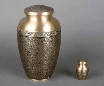 Yellow & Gold Brass Memorial Urn Consort