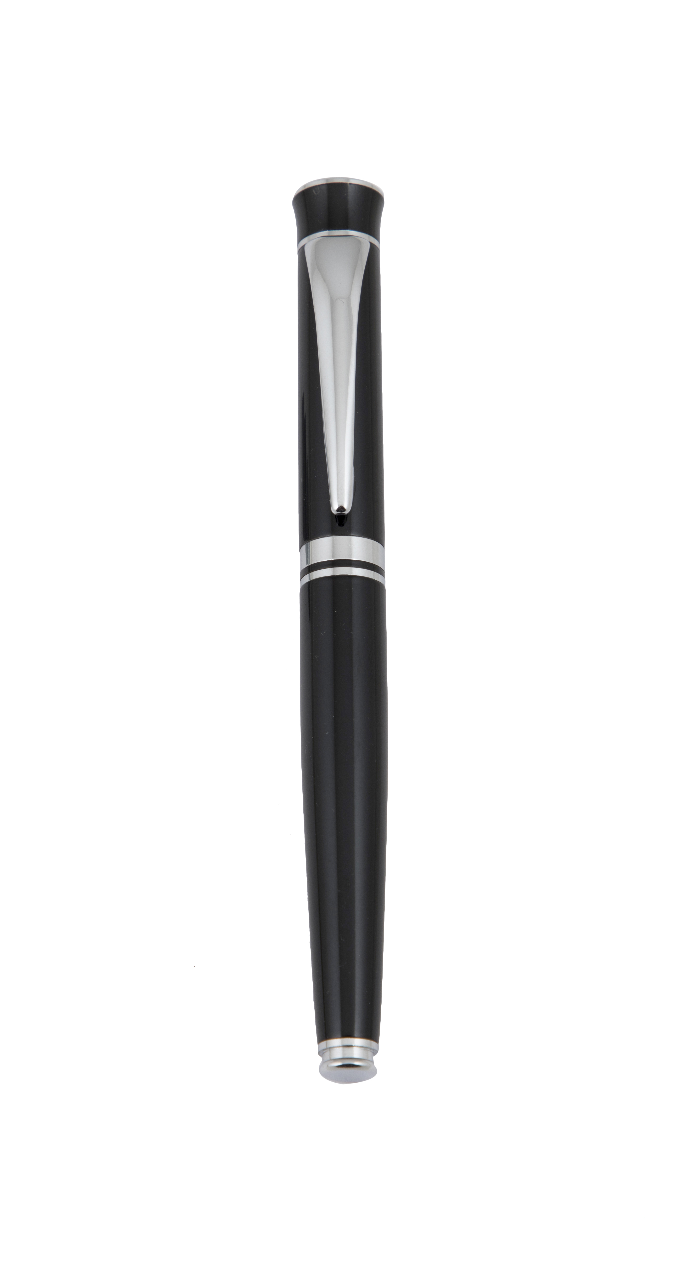 Metro Ball Pen Set - Stainless Steel Tip, Black Barrel | Smudge-proof Blue Ink, Personalized Name Engraving, Gift Box Included