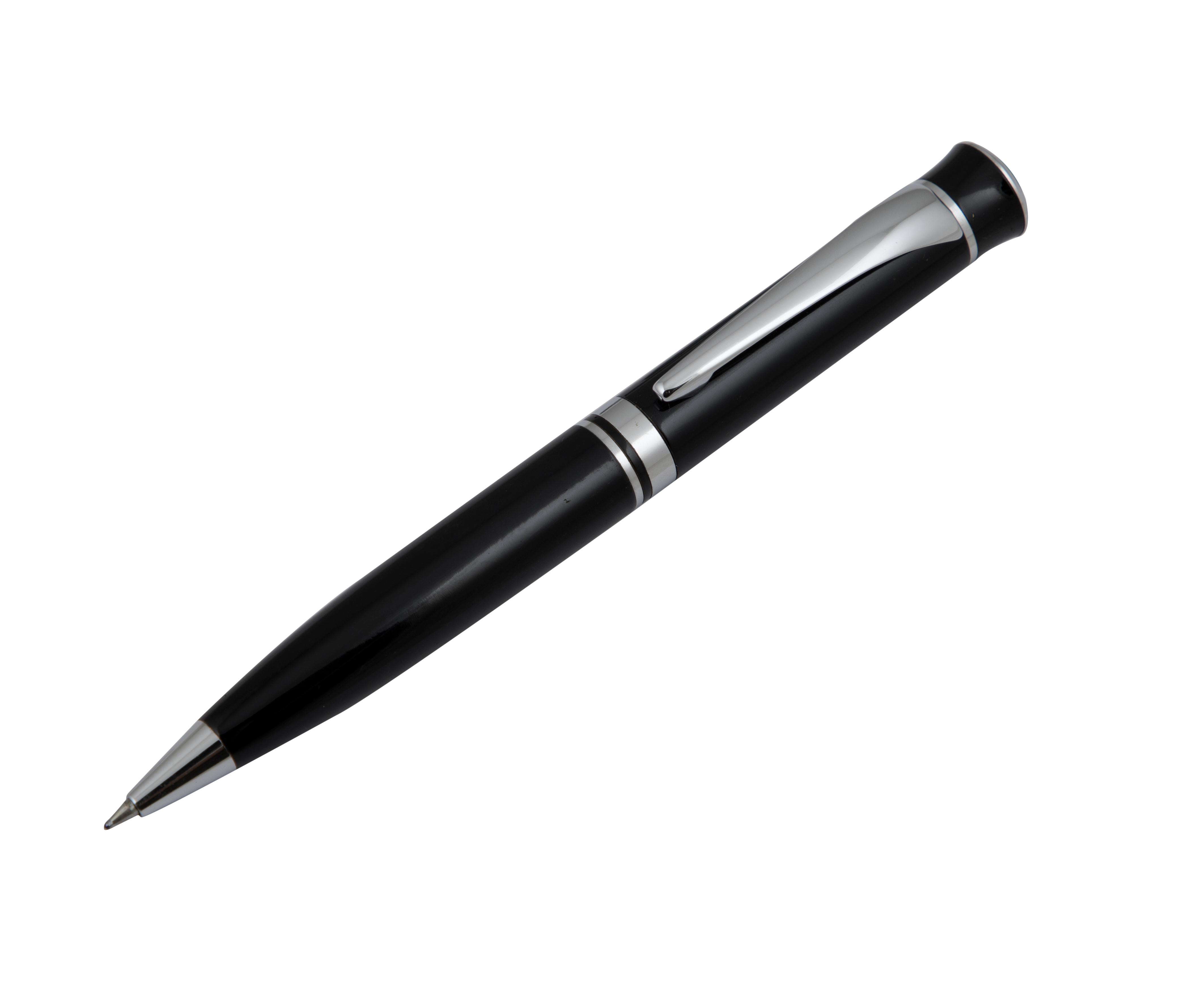 Metro Ball Pen Set - Stainless Steel Tip, Black Barrel | Smudge-proof Blue Ink, Personalized Name Engraving, Gift Box Included