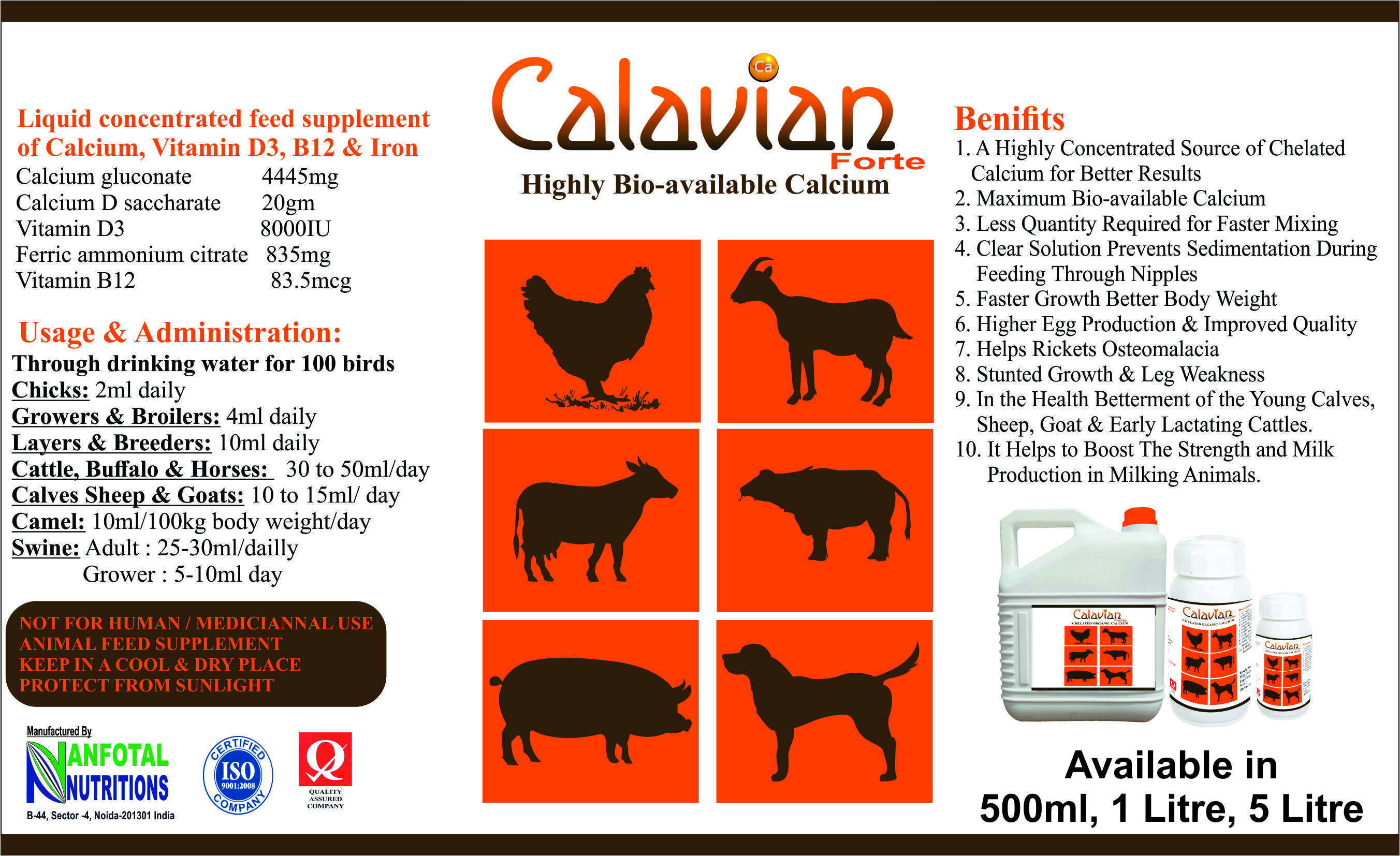 Poultry Highly Bioavailable Calcium Tonic (Calavian) Efficacy: Promote Healthy