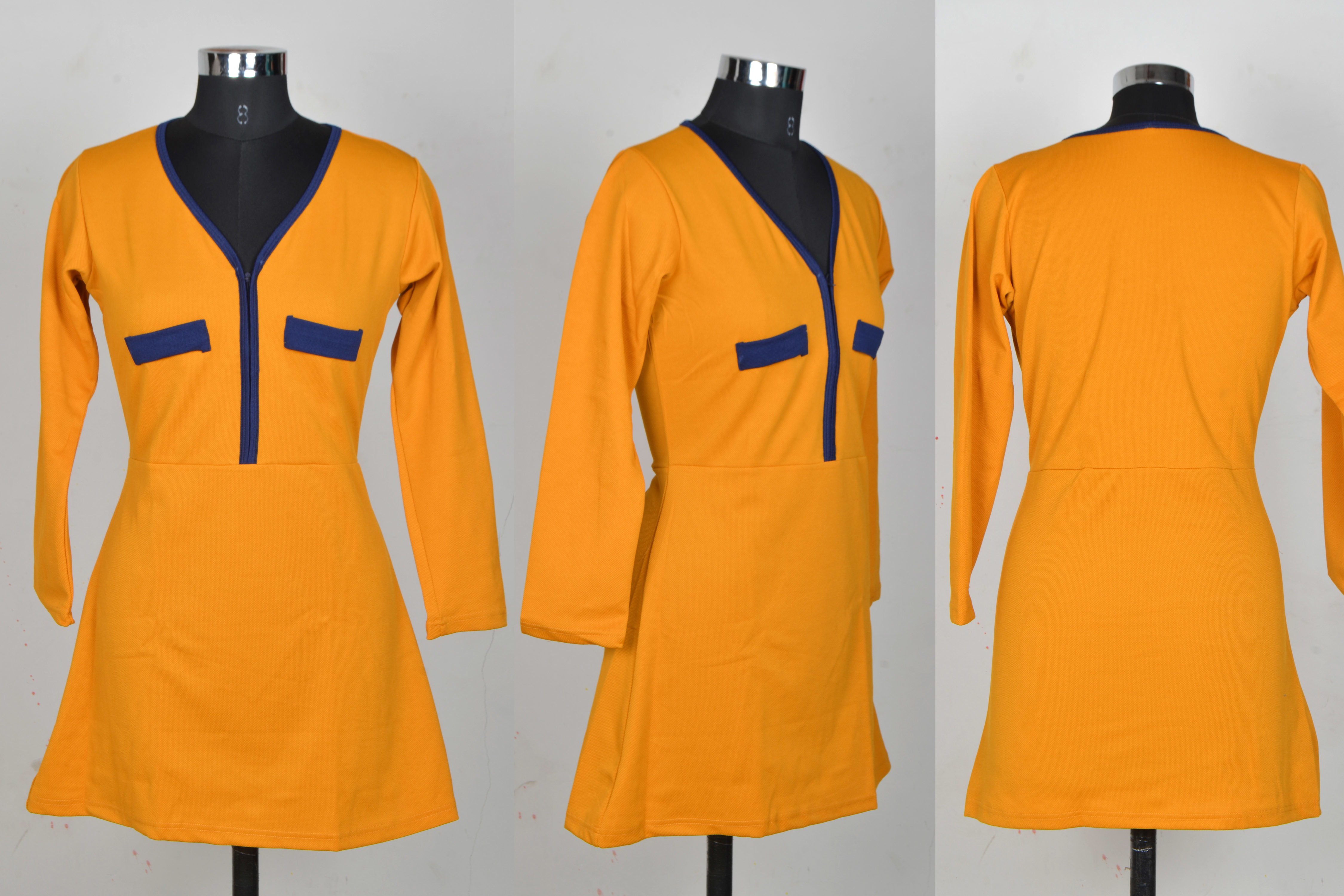 Western Ladies Dresses - Polyester, Sizes S-xxl, Yellow, Length 38 Inch, Full Sleeves | Washable, No Fade, Trendy Ethnic Design