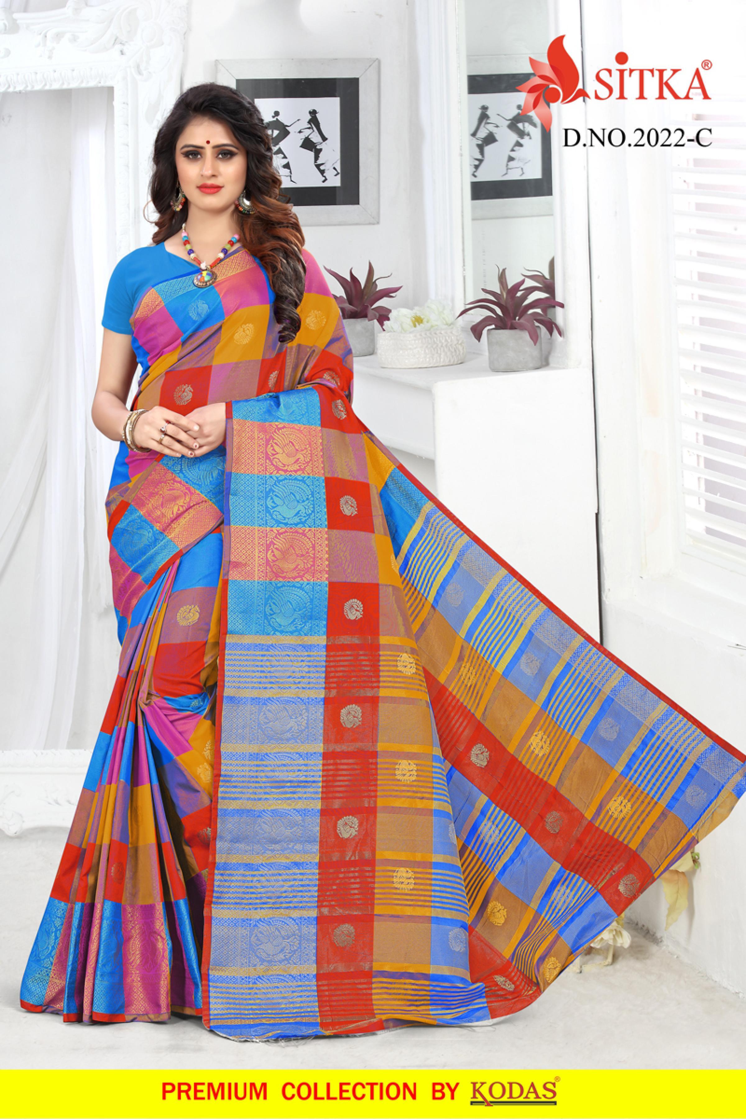 Five Colors Handloom Silk Saree