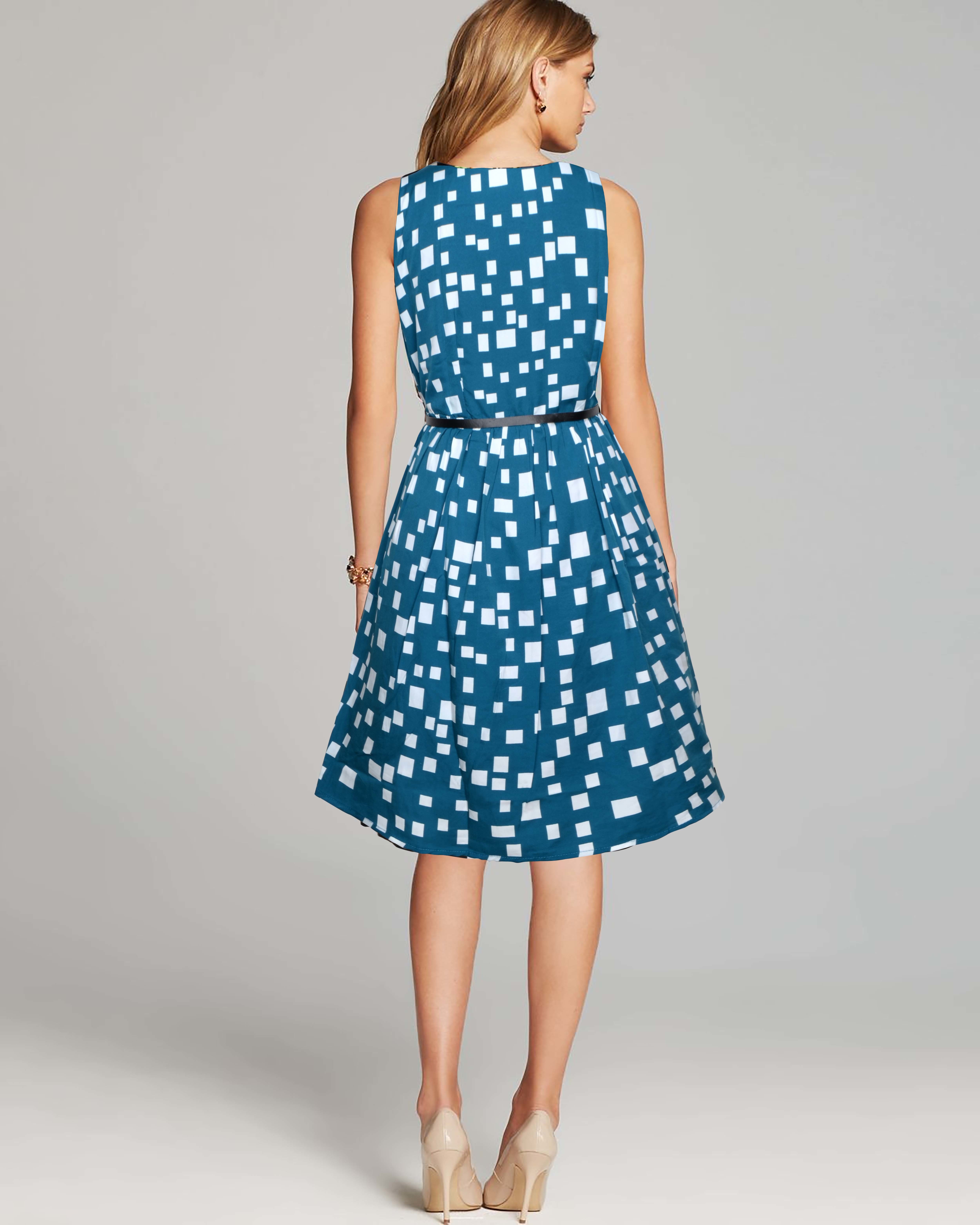 Latest Western Dress Pattern - Crepe, 36-37 Inch Length, C-green Color, Available In Sizes [S, M, L, Xl, Xxl] | Sleeveless, Printed, Washable, All Season