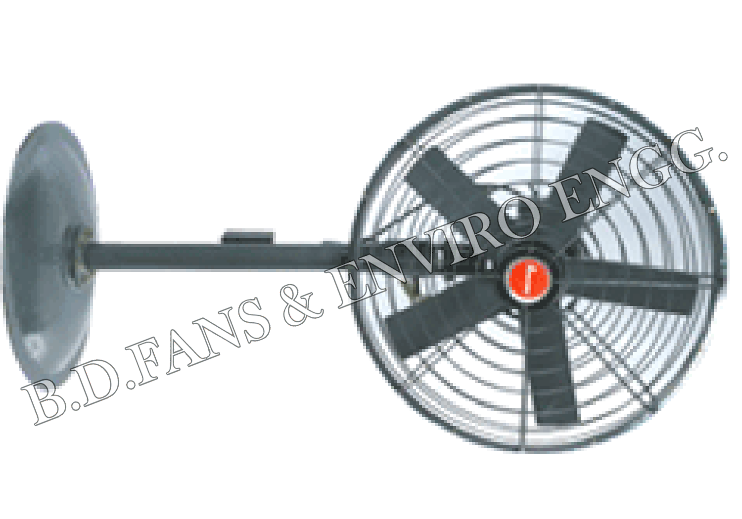 Bracket Type Man Cooler Fan - Metal, Wall Mounted, 6 Blades | Aerofoil Design, High Air Velocity, Low Power Consumption, 2-year Warranty