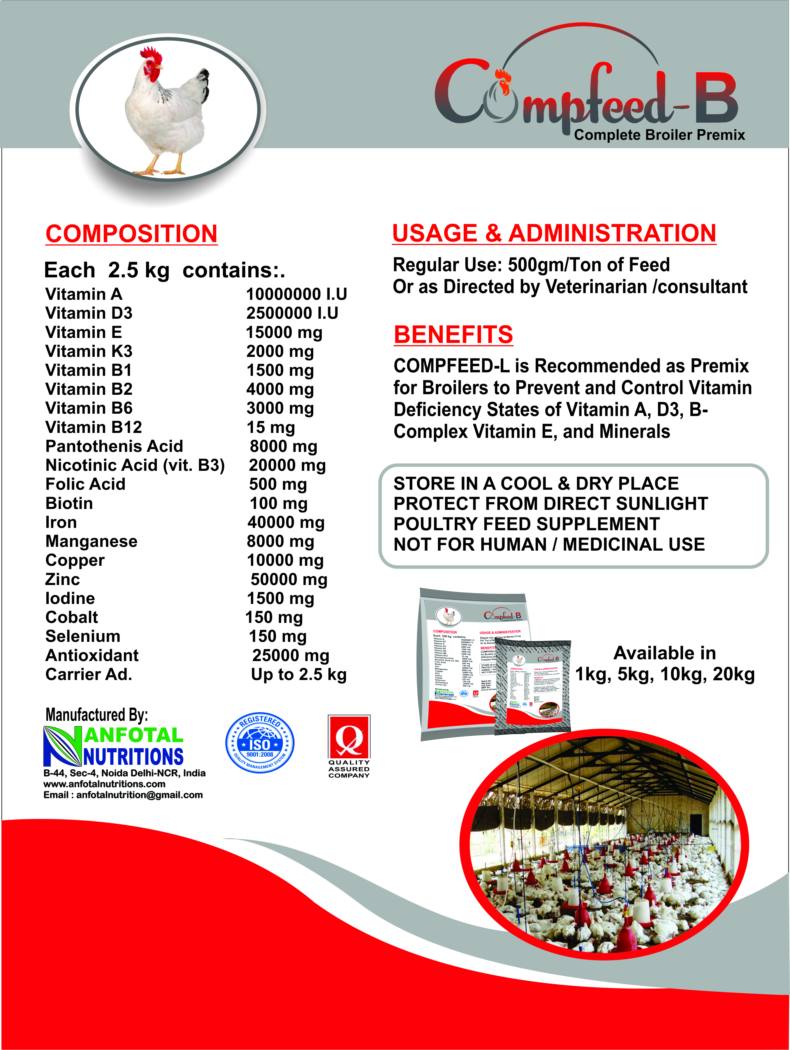 Broiler Complete Feed Premix (Compfeed B)