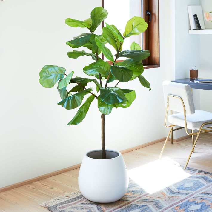 White & Brass Eden Cross Base Tabletop Planters