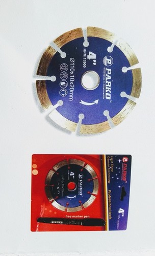 Marble Cutting Blade - 4 Inches Diameter, 10mm Bore Size, 2mm Thickness | Hardened Steel, 10 Teeth, 10mm Segment Height for Smooth Finishing on Granite, Marble, and Tile