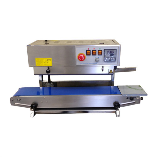 Vertical Continuous Band Sealing Machine - 3 HP Power, 110 V Voltage | Stainless Steel Build, Adjustable Conveyor Speed, 50 Hz Frequency