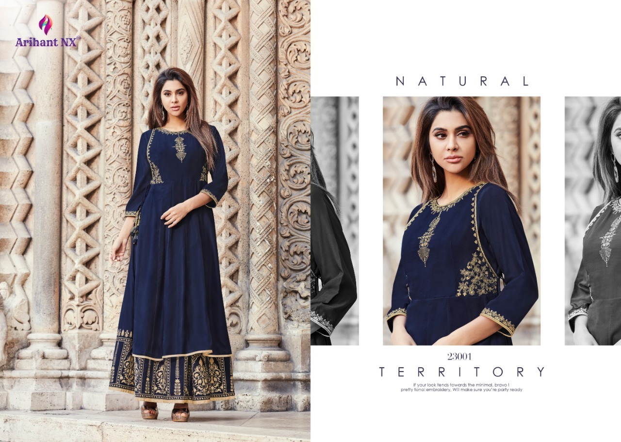6 Colors Hand Work Printed Part Wear Gown