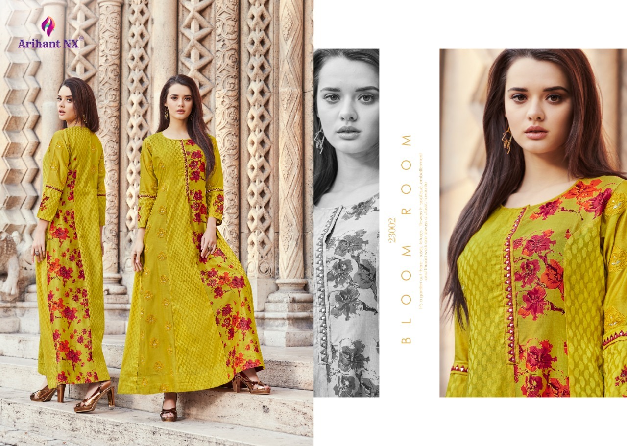 6 Colors Hand Work Printed Part Wear Gown