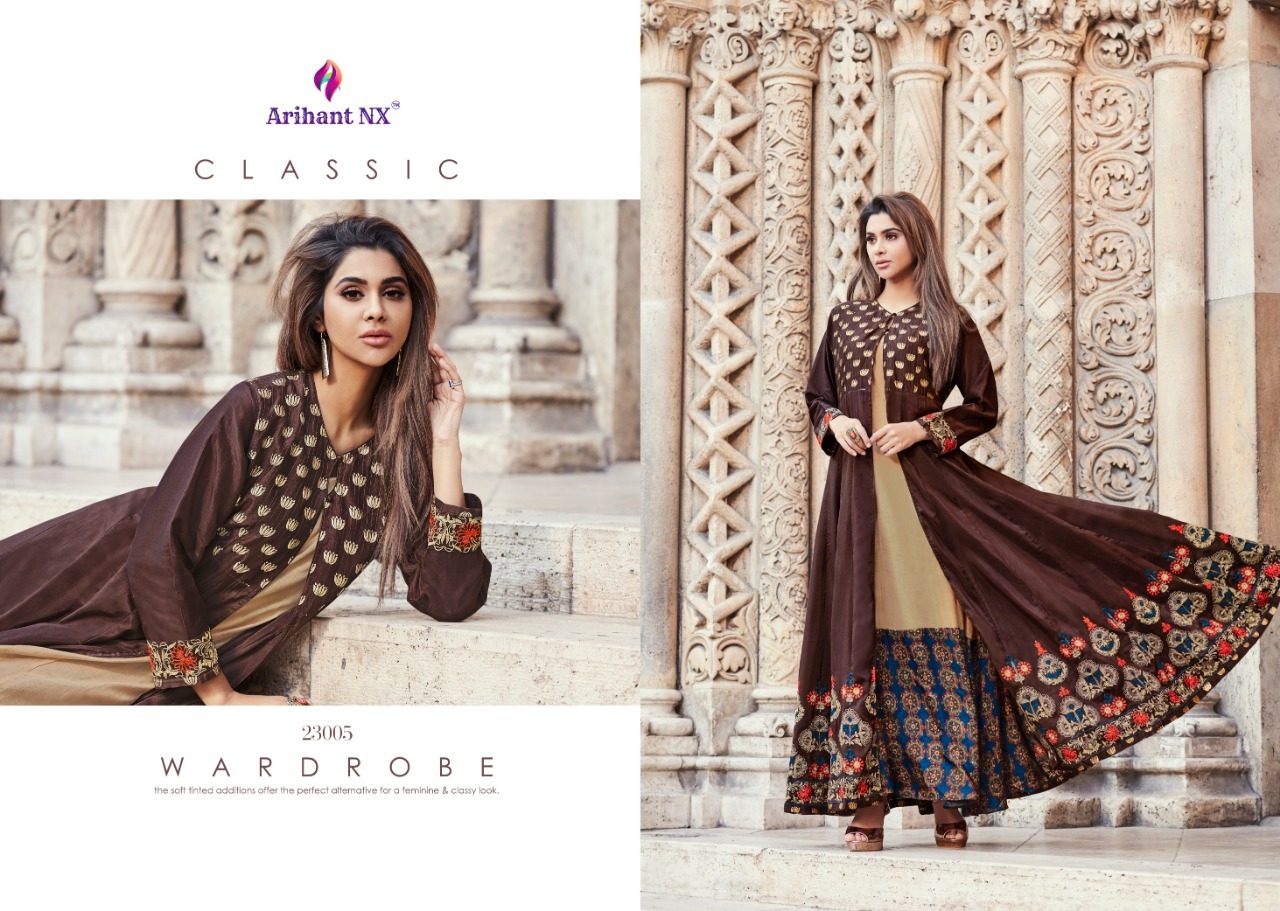 6 Colors Hand Work Printed Part Wear Gown