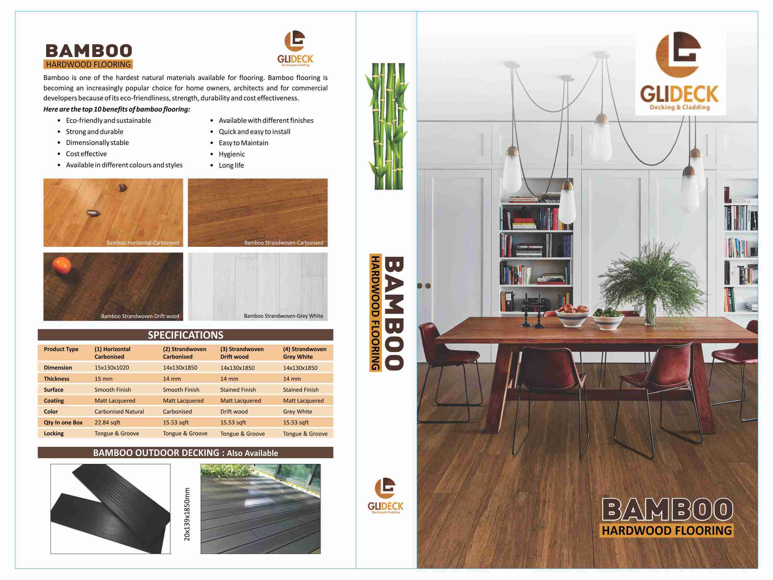 Bamboo Decking - Eco-friendly Wood Material, Chocolate Color | Strong, Durable, Hygienic, Cost-effective, Easy To Install And Maintain