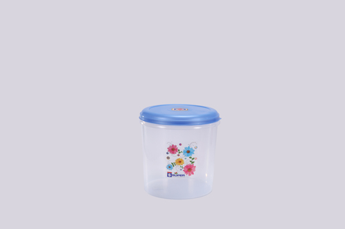 White & Blue 3 Ltr. Plastic Container C - Thru