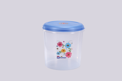 White & Blue 7 Ltr. Plastic Container C- Thru