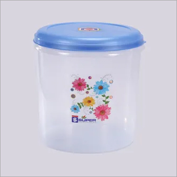 White  & Blue 10 Litre Plastic Container See Through/transparent