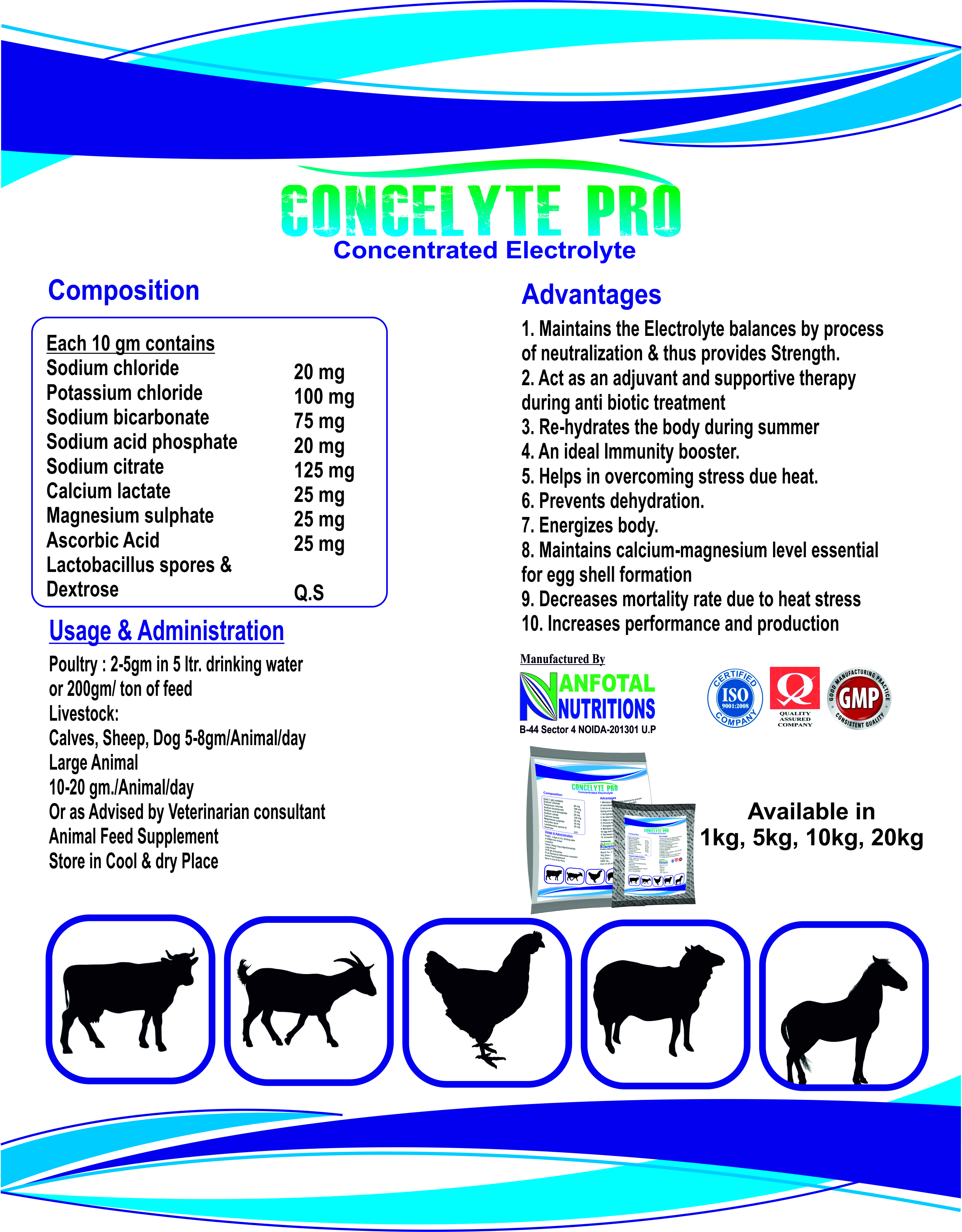 Cattle Electrolyte Supplement (Concelyte Pro) Shelf Life: 2 Years