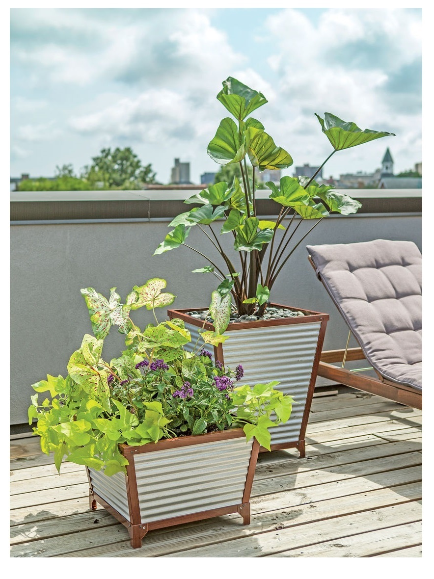 Silver Beautiful Galvanized Metal Planter