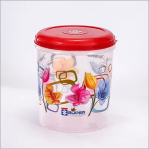 White & Red 7 Ltr. Plastic Container C - Thru Printed