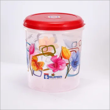 White & Red 10 Ltr. Plastic Container C- Thru Printed