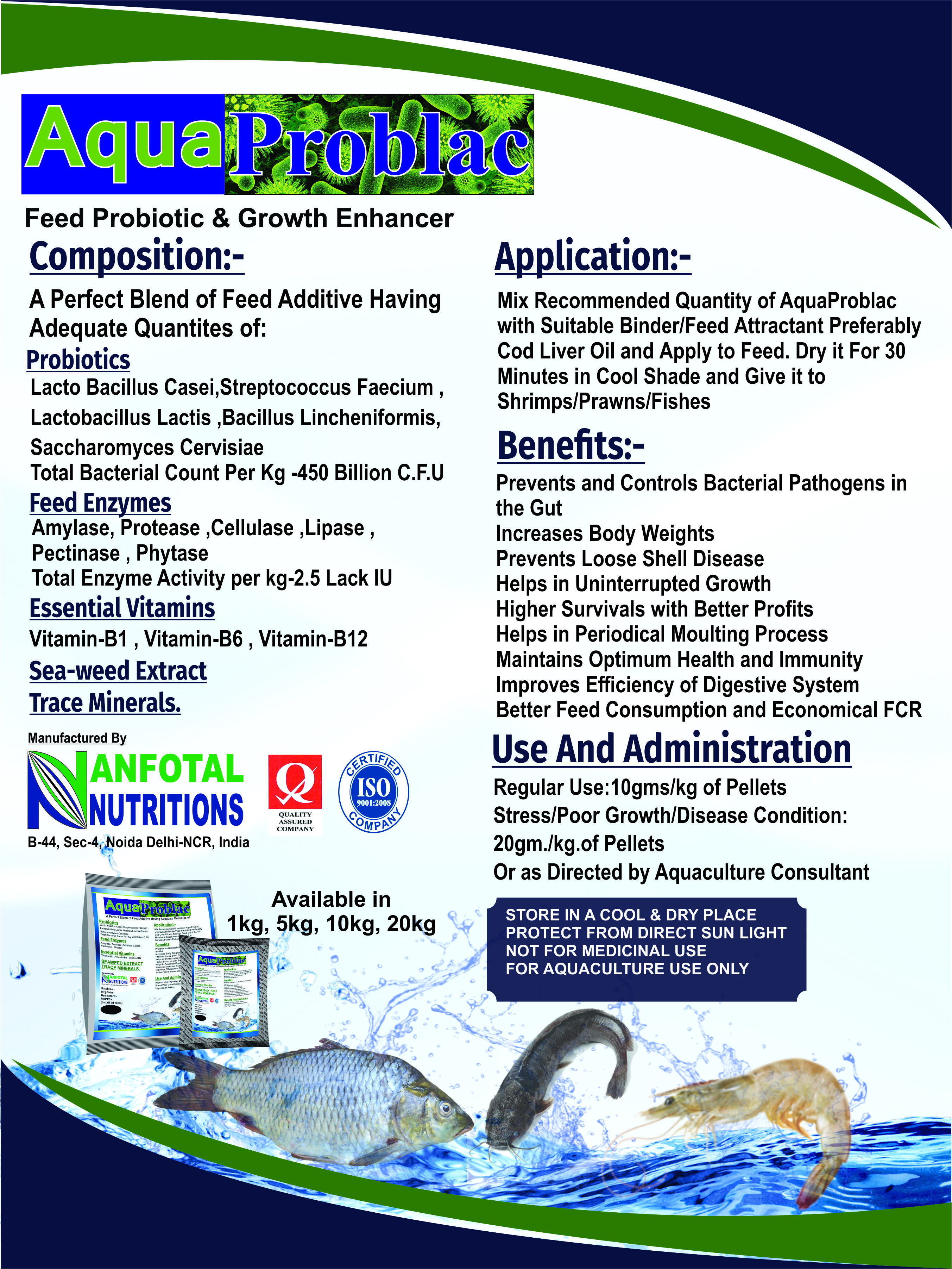 Aquaculture Feed Probiotics & Growth Enhancer (Aqua Problac)