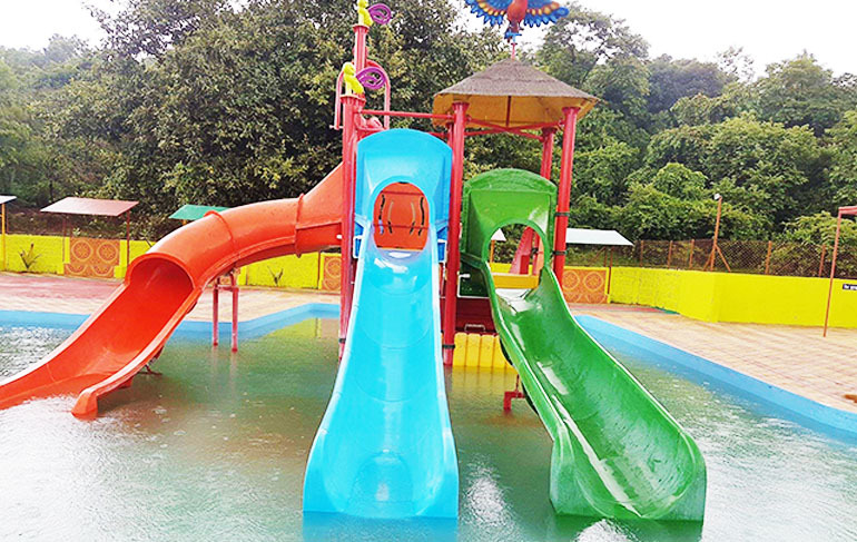 2 Platform Water Play System - Pvc Material, 13m X 6m Equipment Area, 3 Slides, Maximum Elevation 5.1m | Fun Outdoor Water Play Equipment For Children Ages 3-12