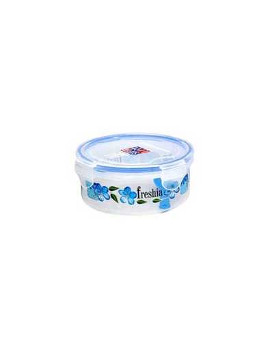 White & Blue 0.5 Litre Super Lock Printed Round Containers
