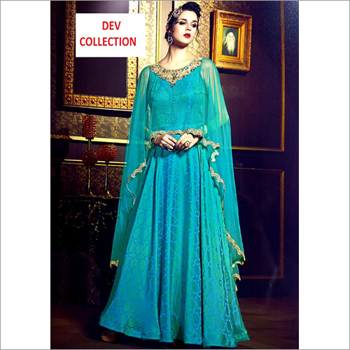 महिलाओं की कढ़ाई वाली पार्टी वियर लॉन्ग ड्रेस