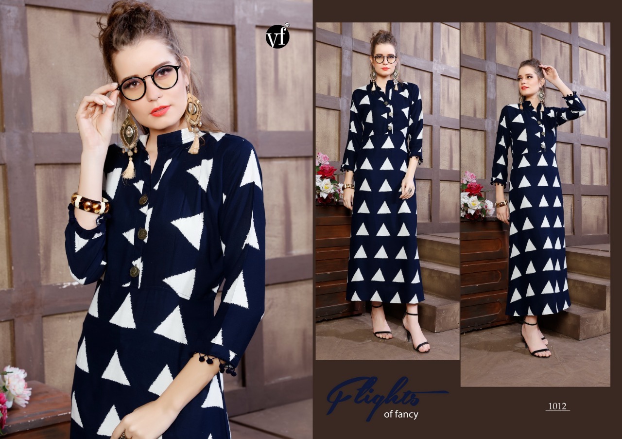 6 Colors Stylish Long Printed Kurtis