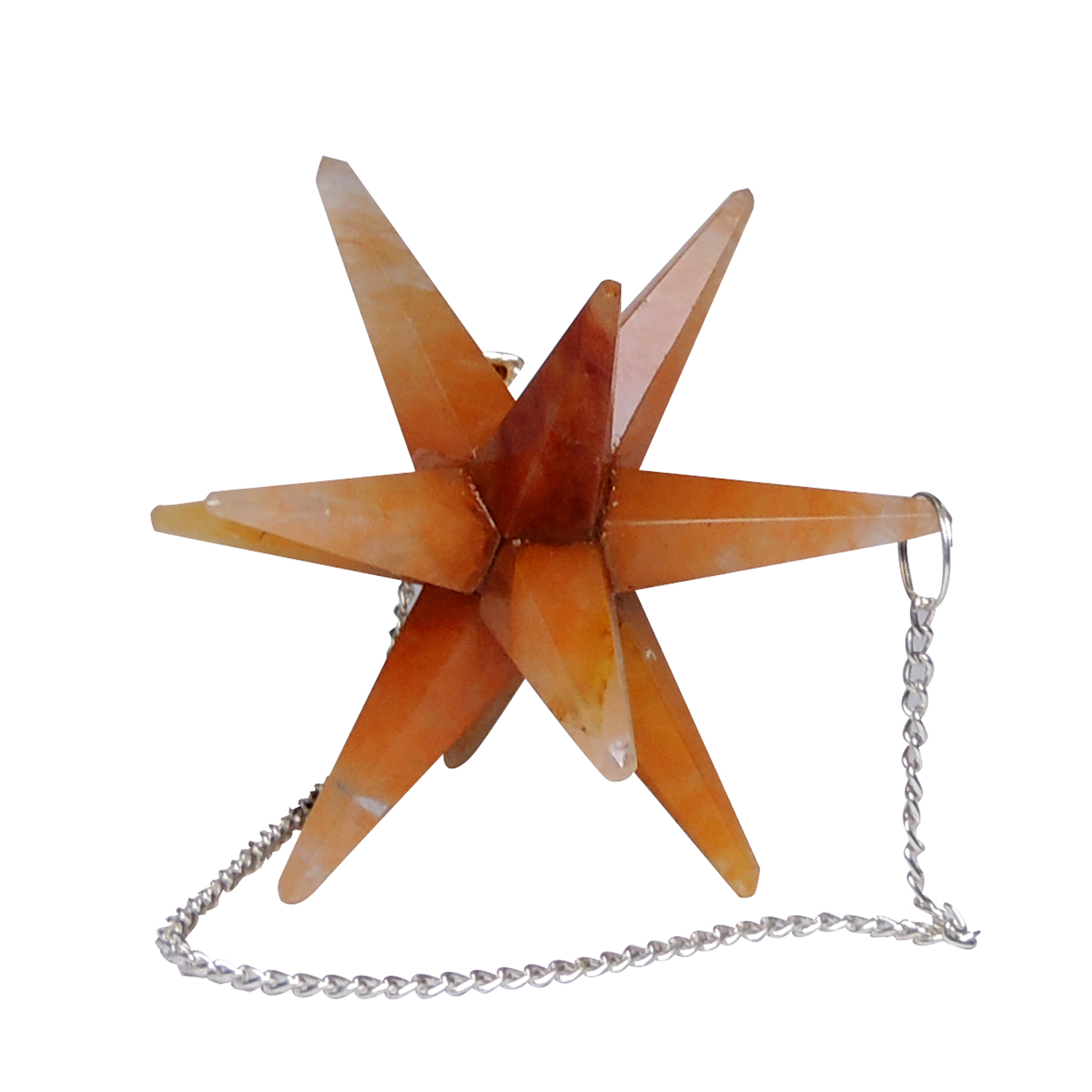 Natural Red Aventurine Galaxy Merkaba Star With Reiki Healing Size: V