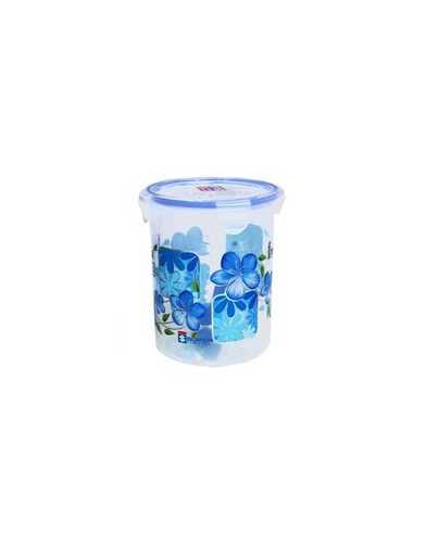 White & Blue 1.5 Ltr. Plastic Super Lock Printed Round Container