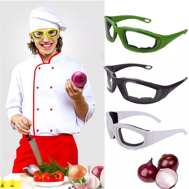 Onion Goggles - Plastic Material , Tear Free Eye Protector For Cutting Onions , Non-toxic & Bpa Free , Comfortable Fit , Green Frame Color