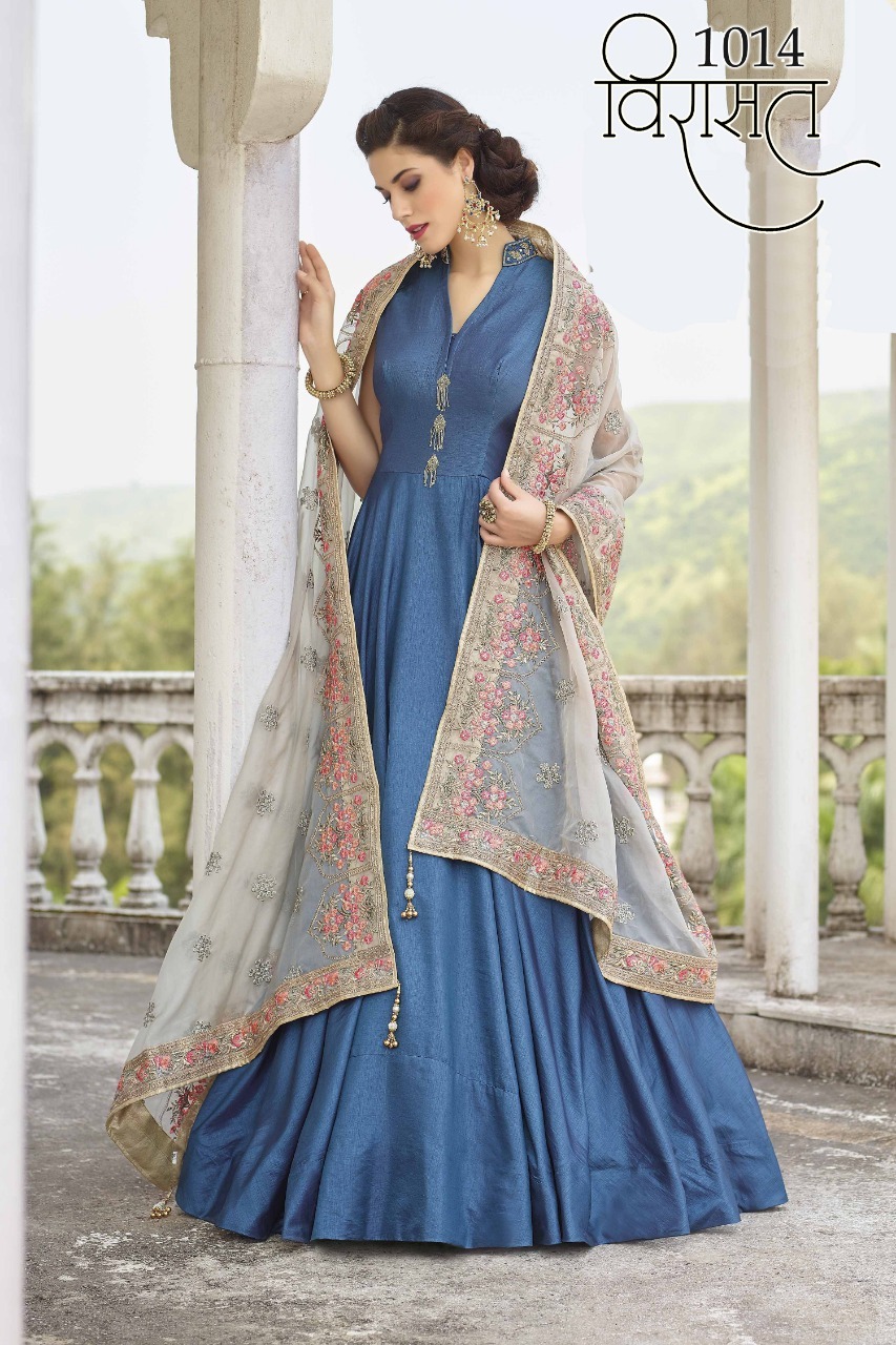 4 Colors Hand Work Designer Gown