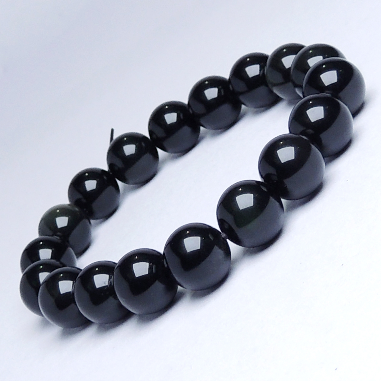 Natural Stone Black Obsiadian Beads Bracelet For Grounding & Self Confidance Gender: Women