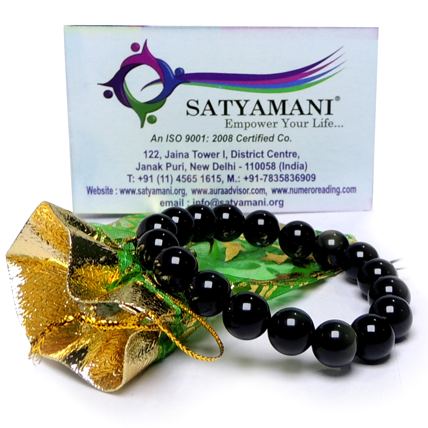 Natural Stone Black Obsiadian Beads Bracelet For Grounding & Self Confidance Gender: Women