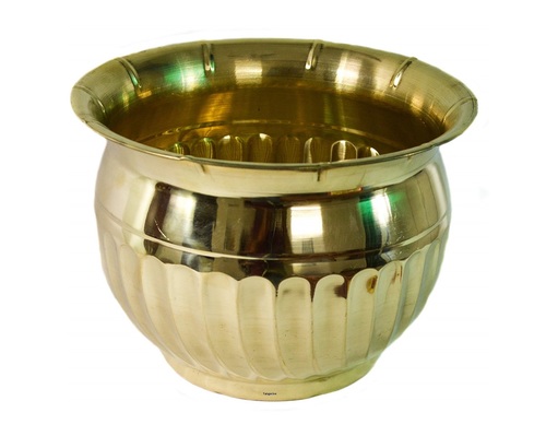 लाह के साथ ग्लेज़्ड हैंडक्राफ्टेड ब्रास प्लांटर पॉट