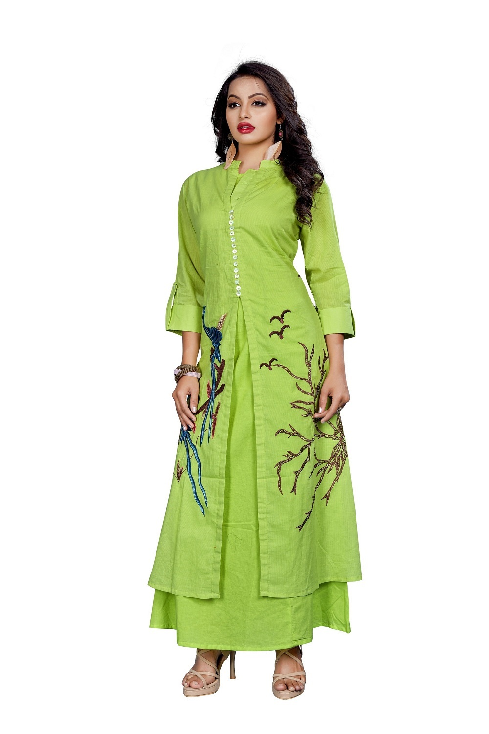 Modern Kurti - Soft Rayon Fabric, Single Color With Printed Design | 3-4th Sleeve Style For Casual And Party Wear