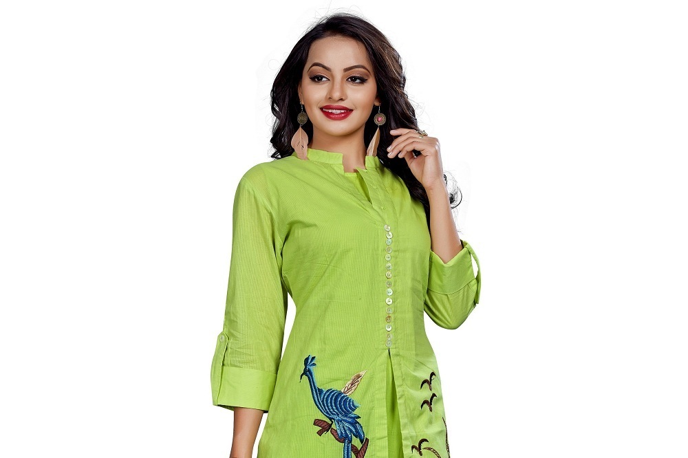 Modern Kurti - Soft Rayon Fabric, Single Color With Printed Design | 3-4th Sleeve Style For Casual And Party Wear