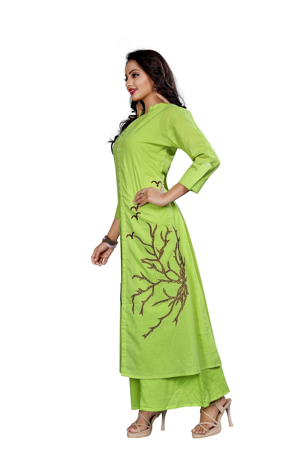Modern Kurti - Soft Rayon Fabric, Single Color With Printed Design | 3-4th Sleeve Style For Casual And Party Wear